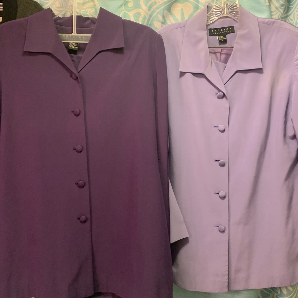 2 piece Skirt suit, lavender. Size 12 Petite
